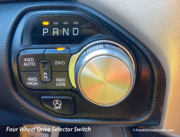 Four wheel drive selector switch.