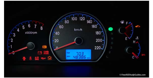 Limp-In Mode display's check engine light on the instrument panel.