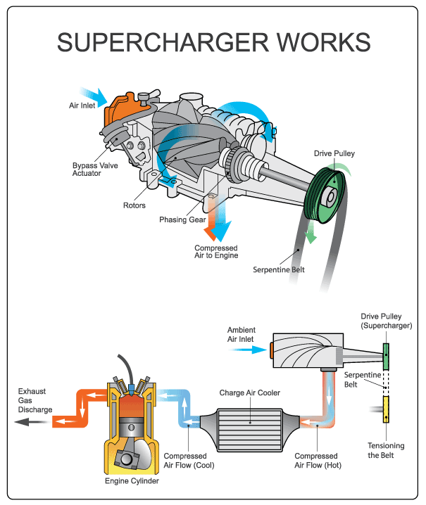 How a supercharger works.