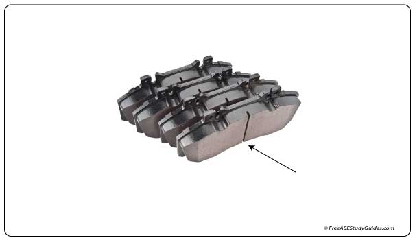 Brake pads have grooves that act as a wear indicator