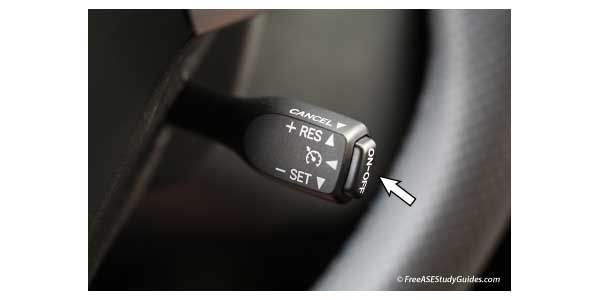 Cruise control set function.