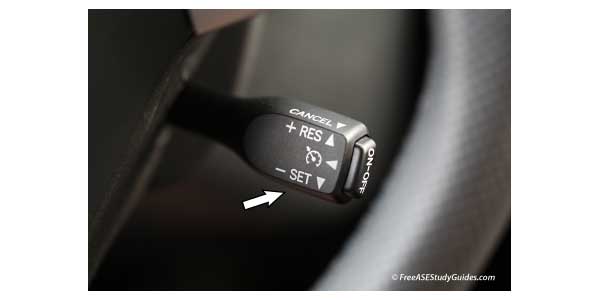 Cruise control set function.