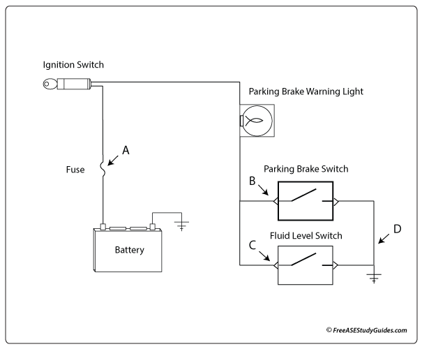 Sample parking brake warning light circuit