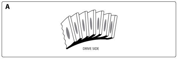 Ideal ring and pinion tooth contact pattern.