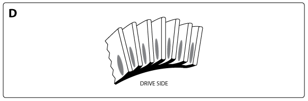 Insufficient backlash; ring and pinion tooth contact pattern