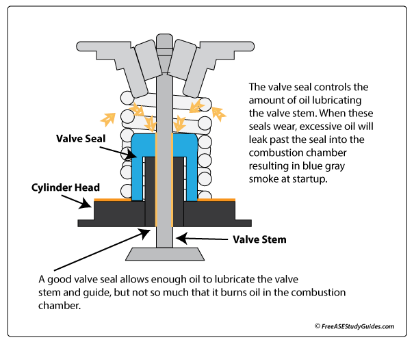 Blue/Gray Exhaust: Leaking Valve Seals